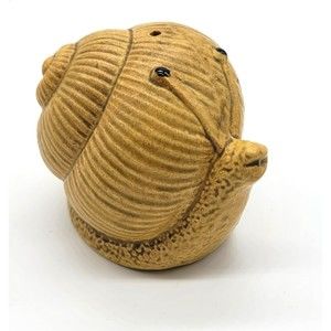 Vintage snail conch shell salt glitter shaker figurine
